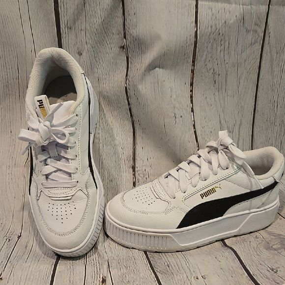 Puma White and Black street platform sneakers size 7 - Picture 1 of 8